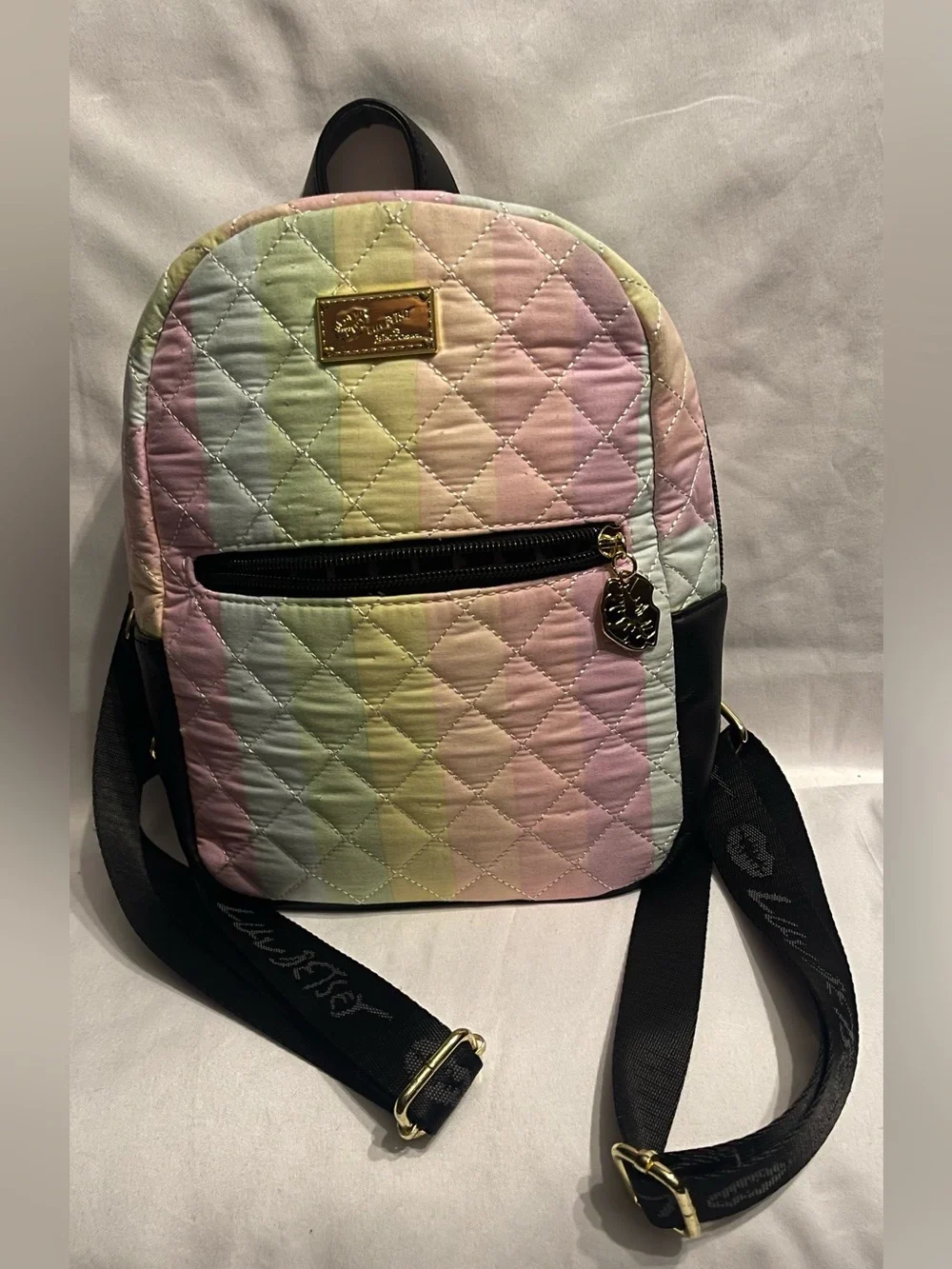 Betsey Johnson Pastel Quilted Mini Backpack